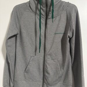 Colosseum Gray and Green Striped Hoodie